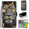 For Samsung Galaxy A03 Core Coloured Drawing Cross Texture Horizontal Flip Leather Phone Case with Holder & Card Slots & Wallet & Lanyard(Fission Lion)