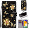 For Samsung Galaxy A13 4G Coloured Drawing Cross Texture Horizontal Flip Leather Phone Case with Holder & Card Slots & Wallet & Lanyard(Gold Diamond Butterfly)