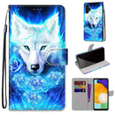 For Samsung Galaxy A13 4G Coloured Drawing Cross Texture Horizontal Flip Leather Phone Case with Holder & Card Slots & Wallet & Lanyard(Dick Rose Wolf)