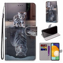 For Samsung Galaxy A33 5G Coloured Drawing Cross Texture Horizontal Flip Leather Phone Case with Holder & Card Slots & Wallet & Lanyard(Cat Becomes Tiger)