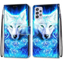 For Samsung Galaxy A33 5G Coloured Drawing Cross Texture Horizontal Flip Leather Phone Case with Holder & Card Slots & Wallet & Lanyard(Dick Rose Wolf)