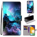 For Samsung Galaxy A33 5G Coloured Drawing Cross Texture Horizontal Flip Leather Phone Case with Holder & Card Slots & Wallet & Lanyard(Colorful Clouds)