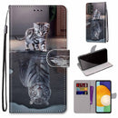 For Samsung Galaxy A53 5G Coloured Drawing Cross Texture Horizontal Flip Leather Phone Case with Holder & Card Slots & Wallet & Lanyard(Cat Becomes Tiger)