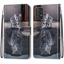 For Samsung Galaxy A53 5G Coloured Drawing Cross Texture Horizontal Flip Leather Phone Case with Holder & Card Slots & Wallet & Lanyard(Cat Becomes Tiger)