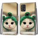For Samsung Galaxy A53 5G Coloured Drawing Cross Texture Horizontal Flip Leather Phone Case with Holder & Card Slots & Wallet & Lanyard(Frog Kitten)