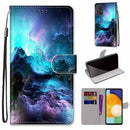 For Samsung Galaxy A53 5G Coloured Drawing Cross Texture Horizontal Flip Leather Phone Case with Holder & Card Slots & Wallet & Lanyard(Colorful Clouds)