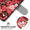 For Samsung Galaxy S22 Ultra 5G Coloured Drawing Cross Texture Horizontal Flip Leather Phone Case with Holder & Card Slots & Wallet & Lanyard(Pink Rose Garden)