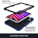Shockproof PC + Silicone Combination Tablet Case with Holder & Hand Strap & Shoulder Strap For iPad mini 6(Navy Blue)