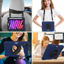 Shockproof PC + Silicone Combination Tablet Case with Holder & Hand Strap & Shoulder Strap For iPad mini 6(Navy Blue)