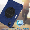 Shockproof PC + Silicone Combination Tablet Case with Holder & Hand Strap & Shoulder Strap For iPad mini 6(Navy Blue)