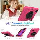 Shockproof PC + Silicone Combination Tablet Case with Holder & Hand Strap & Shoulder Strap For iPad mini 6(Rose Red)