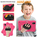 Shockproof PC + Silicone Combination Tablet Case with Holder & Hand Strap & Shoulder Strap For iPad mini 6(Rose Red)