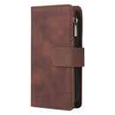 Multifunctional Phone Leather Case with Card Slot & Holder & Zipper Wallet & Photo Frame For iPhone 13 mini(Coffee)