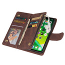 Multifunctional Phone Leather Case with Card Slot & Holder & Zipper Wallet & Photo Frame For iPhone 13 mini(Coffee)