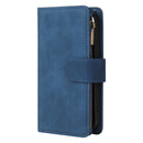 Multifunctional Phone Leather Case with Card Slot & Holder & Zipper Wallet & Photo Frame For iPhone 13 mini(Blue)