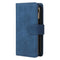 Multifunctional Phone Leather Case with Card Slot & Holder & Zipper Wallet & Photo Frame For iPhone 13(Blue)