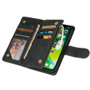 Multifunctional Phone Leather Case with Card Slot & Holder & Zipper Wallet & Photo Frame For iPhone 13(Black)
