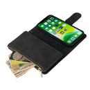Multifunctional Phone Leather Case with Card Slot & Holder & Zipper Wallet & Photo Frame For iPhone 13(Black)