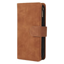 Multifunctional Phone Leather Case with Card Slot & Holder & Zipper Wallet & Photo Frame For iPhone 13 Pro(Brown)