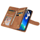 Multifunctional Phone Leather Case with Card Slot & Holder & Zipper Wallet & Photo Frame For iPhone 13 Pro(Brown)