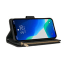 Multifunctional Phone Leather Case with Card Slot & Holder & Zipper Wallet & Photo Frame For iPhone 13 Pro(Black)