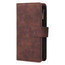 Multifunctional Phone Leather Case with Card Slot & Holder & Zipper Wallet & Photo Frame For iPhone 13 Pro Max(Coffee)
