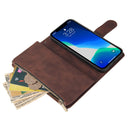 Multifunctional Phone Leather Case with Card Slot & Holder & Zipper Wallet & Photo Frame For iPhone 13 Pro Max(Coffee)