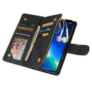 Multifunctional Phone Leather Case with Card Slot & Holder & Zipper Wallet & Photo Frame For iPhone 13 Pro Max(Black)