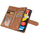 For Google Pixel 5a 5G Multifunctional Phone Leather Case with Card Slot & Holder & Zipper Wallet & Photo Frame(Brown)