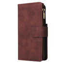 For Samsung Galaxy S22 5G Multifunctional Phone Leather Case with Card Slot & Holder & Zipper Wallet & Photo Frame(Coffee)