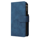 For Samsung Galaxy S22 5G Multifunctional Phone Leather Case with Card Slot & Holder & Zipper Wallet & Photo Frame(Blue)