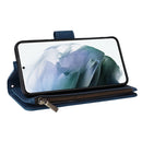 For Samsung Galaxy S22 5G Multifunctional Phone Leather Case with Card Slot & Holder & Zipper Wallet & Photo Frame(Blue)