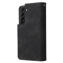 For Samsung Galaxy S22 5G Multifunctional Phone Leather Case with Card Slot & Holder & Zipper Wallet & Photo Frame(Black)