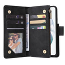 For Samsung Galaxy S22 5G Multifunctional Phone Leather Case with Card Slot & Holder & Zipper Wallet & Photo Frame(Black)