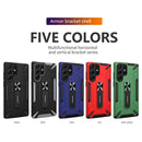 For Samsung Galaxy S22 Ultra 5G War-god Armor TPU + PC Shockproof Magnetic Phone Case with Folding Holder(Black)