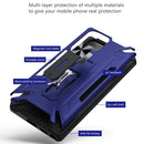 For Samsung Galaxy S22 Ultra 5G War-god Armor TPU + PC Shockproof Magnetic Phone Case with Folding Holder(Black)