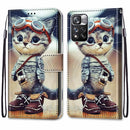 For Xiaomi Redmi Note 11 Pro / 11 Pro+ Coloured Drawing Cross Texture Horizontal Flip PU Phone Leather Case with Holder & Card Slots & Wallet & Lanyard(Colorful Layer(Leather Shoes Cat)