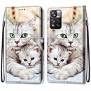 For Xiaomi Redmi Note 11 Pro / 11 Pro+ Coloured Drawing Cross Texture Horizontal Flip PU Phone Leather Case with Holder & Card Slots & Wallet & Lanyard(Colorful Layer(Big Cat Hugging Kitten)