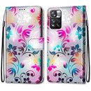For Xiaomi Redmi Note 11 Pro / 11 Pro+ Coloured Drawing Cross Texture Horizontal Flip PU Phone Leather Case with Holder & Card Slots & Wallet & Lanyard(Colorful Layer(Gradient Colorful Flower)