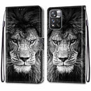 For Xiaomi Redmi Note 11 Pro / 11 Pro+ Coloured Drawing Cross Texture Horizontal Flip PU Phone Leather Case with Holder & Card Slots & Wallet & Lanyard(Colorful Layer(Black and White Lion Head)
