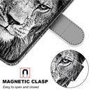 For Xiaomi Redmi Note 11 Pro / 11 Pro+ Coloured Drawing Cross Texture Horizontal Flip PU Phone Leather Case with Holder & Card Slots & Wallet & Lanyard(Colorful Layer(Black and White Lion Head)
