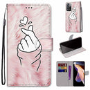 For Xiaomi Redmi Note 11 Pro / 11 Pro+ Coloured Drawing Cross Texture Horizontal Flip PU Phone Leather Case with Holder & Card Slots & Wallet & Lanyard(Colorful Layer(Pink Hands Than Hearts)