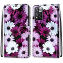 For Xiaomi Redmi Note 11 Pro / 11 Pro+ Coloured Drawing Cross Texture Horizontal Flip PU Phone Leather Case with Holder & Card Slots & Wallet & Lanyard(Colorful Layer(Chrysanthemum Pink White Purple)