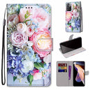 For Xiaomi Redmi Note 11 Pro / 11 Pro+ Coloured Drawing Cross Texture Horizontal Flip PU Phone Leather Case with Holder & Card Slots & Wallet & Lanyard(Colorful Layer(Light Pink Bouquet)