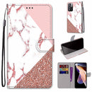 For Xiaomi Redmi Note 11 Pro / 11 Pro+ Coloured Drawing Cross Texture Horizontal Flip PU Phone Leather Case with Holder & Card Slots & Wallet & Lanyard(Colorful Layer(Stitching Pink Stone Pattern)