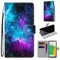 For Samsung Galaxy A03 Core Coloured Drawing Cross Texture Horizontal Flip PU Phone Leather Case with Holder & Card Slots & Wallet & Lanyard(Colorful Layer(Purple Green Starry Sky)