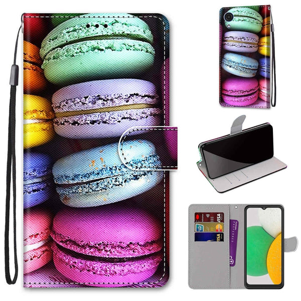 For Samsung Galaxy A03 Core Coloured Drawing Cross Texture Horizontal Flip PU Phone Leather Case with Holder & Card Slots & Wallet & Lanyard(Colorful Layer(Colorful Layer Cake)