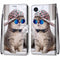For Samsung Galaxy A03 Core Coloured Drawing Cross Texture Horizontal Flip PU Phone Leather Case with Holder & Card Slots & Wallet & Lanyard(Colorful Layer(Oblique Hat Blue Mirror Cat)