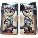 For Samsung Galaxy A13 4G Coloured Drawing Cross Texture Horizontal Flip PU Phone Leather Case with Holder & Card Slots & Wallet & Lanyard(Colorful Layer(Leather Shoes Cat)