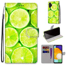 For Samsung Galaxy A13 4G Coloured Drawing Cross Texture Horizontal Flip PU Phone Leather Case with Holder & Card Slots & Wallet & Lanyard(Colorful Layer(Lime)